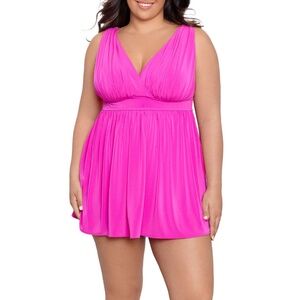 Sonnet Shores V Neck Swim Dress Plus Size 16W